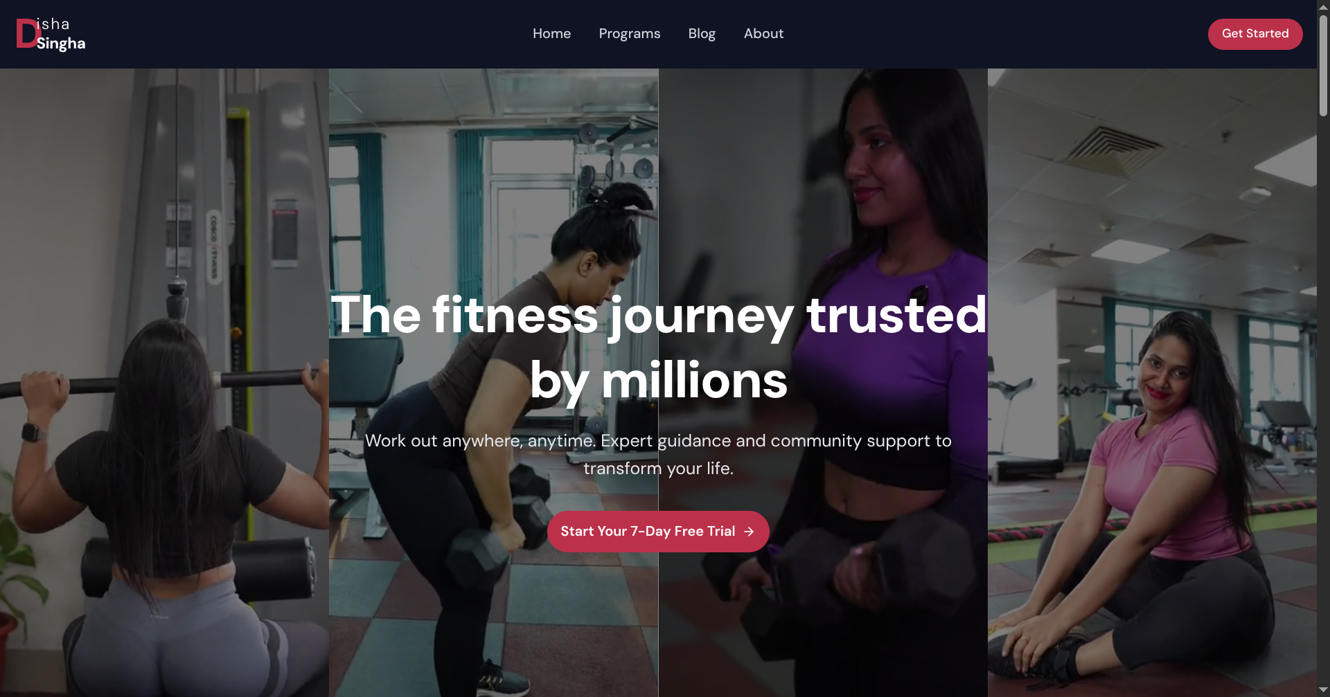 Disha Singha fitness platform